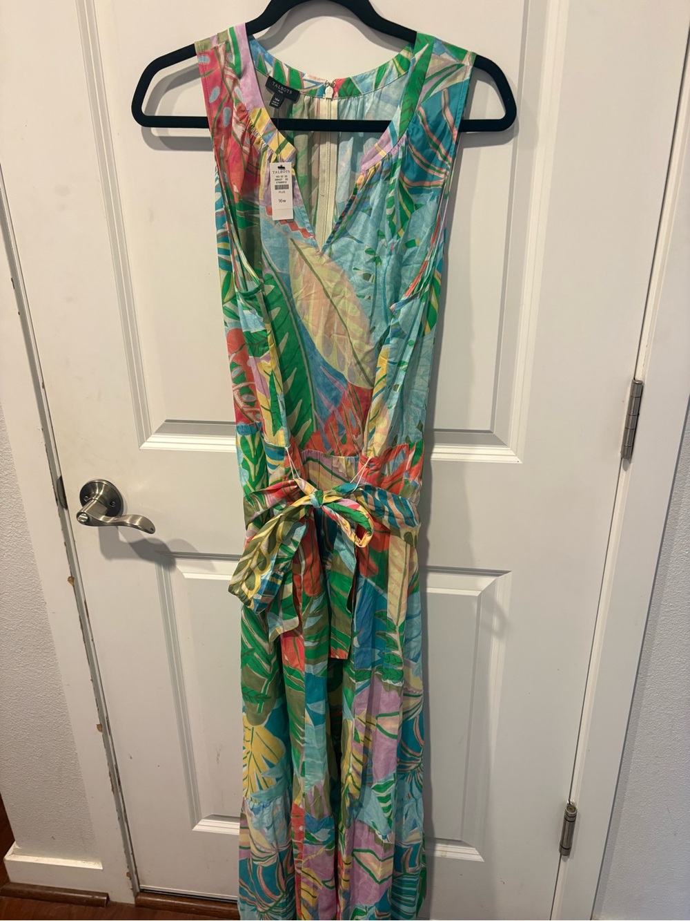 Talbots Tropical Leaf Print Sleeveless Dress - Picture 5 of 7